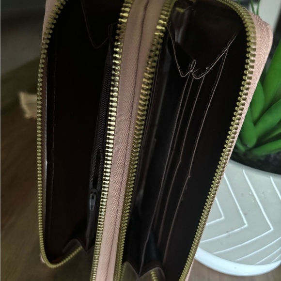 Pink and Brown Zip-Around Wallet - Picture 5 of 5